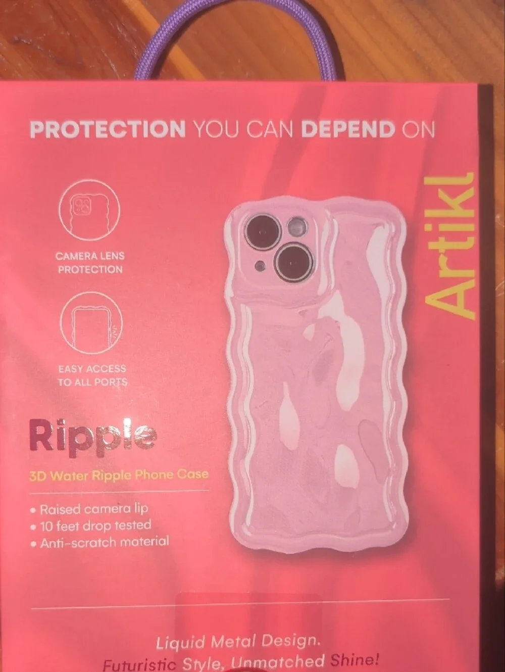 Ripple Pink Phone Case for iPhone 15s - Protective Ripple Design